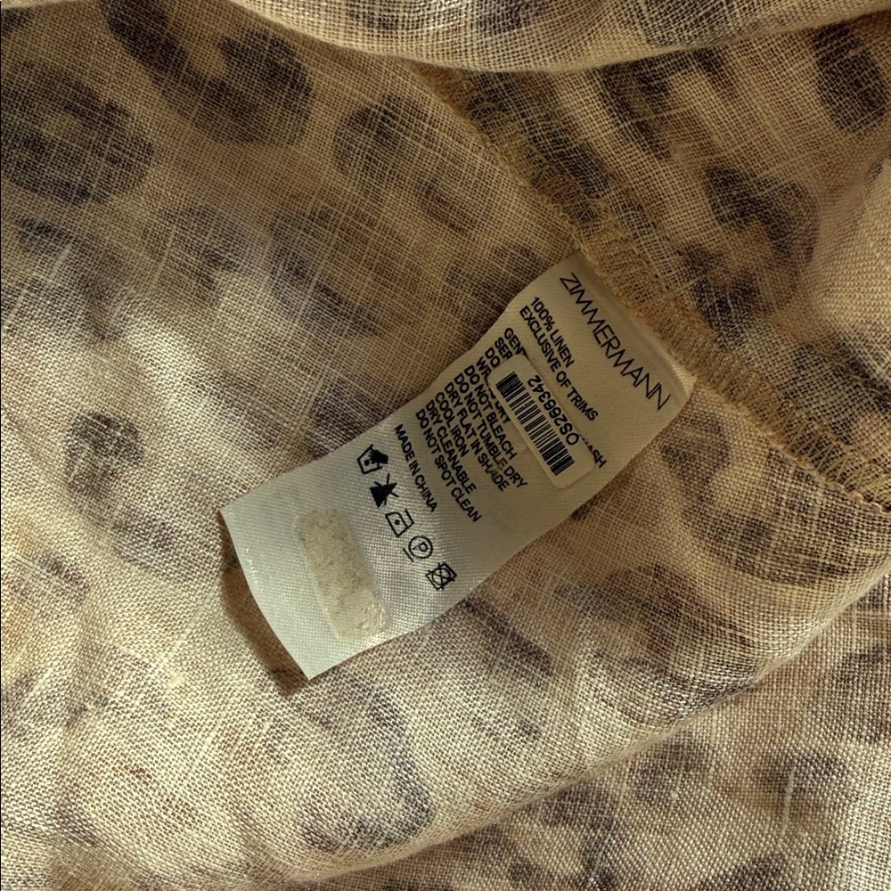 Zimmermann Women's Melody Strapless Maxi Dress In Leopard Size 1 π 100% linen π - Picture 11 of 11